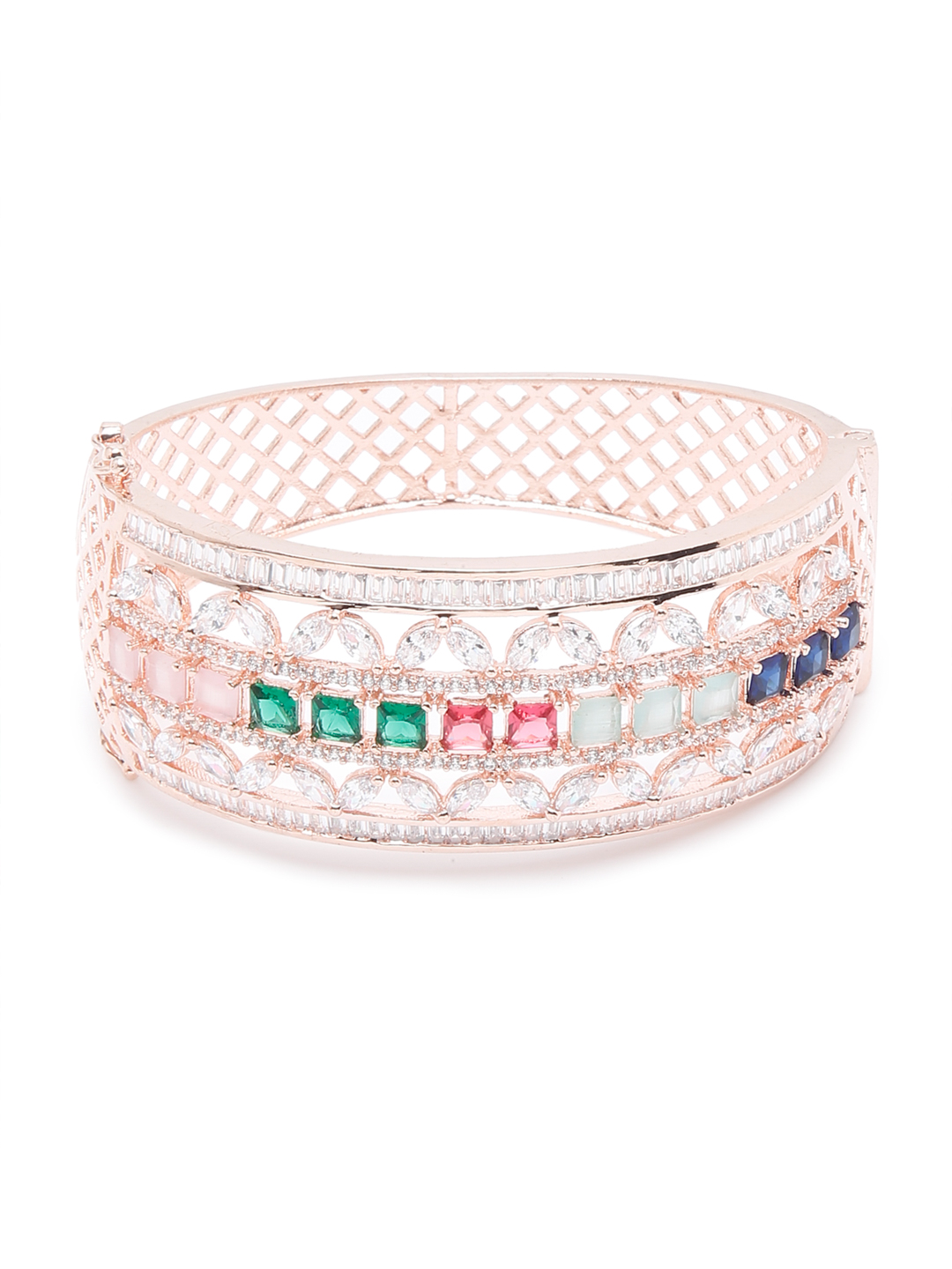 YouBella Jewellery Celebrity Inspired Gold Plated American Diamond Bracelet for Girls and Women